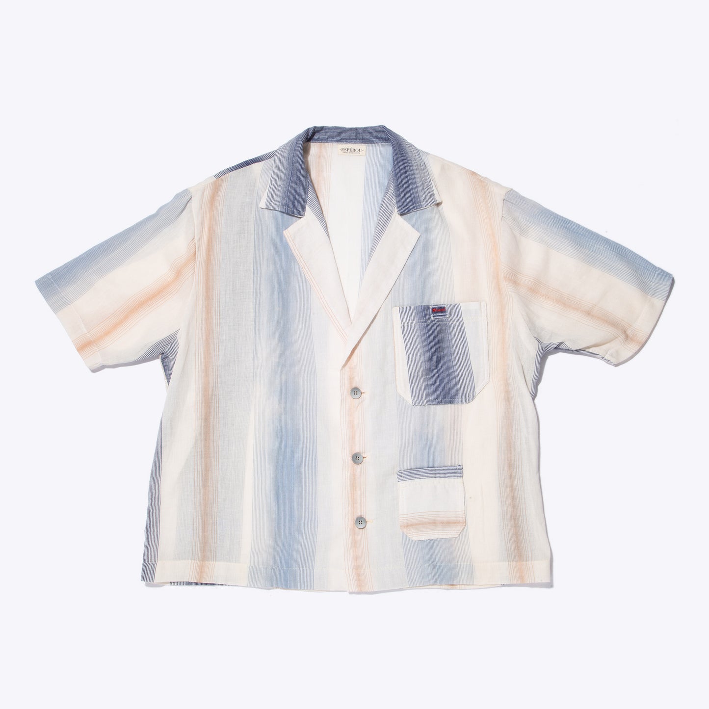 Espérou Shirt-Jacket — Blue-beige stripes