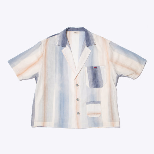 Espérou Shirt-Jacket — Blue-beige stripes
