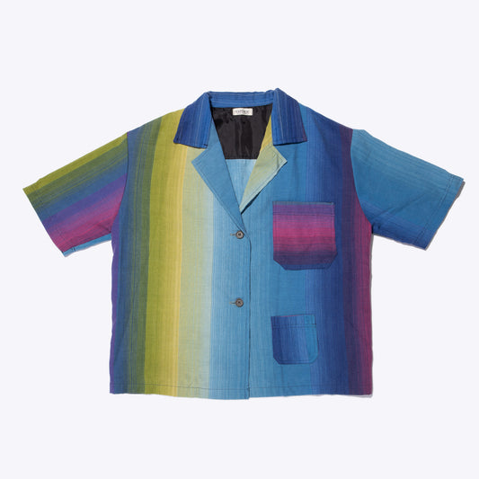 Espérou Shirt-Jacket — Blue-purple-green stripes