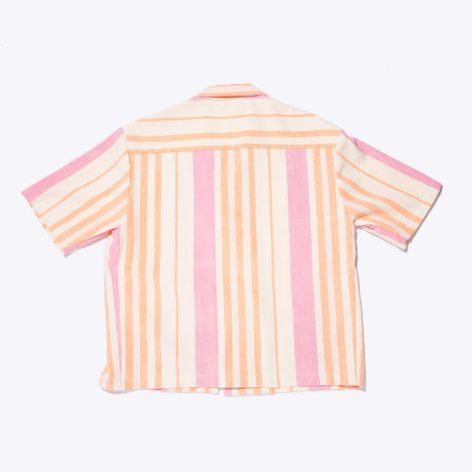 Espérou Shirt-Jacket — Orange-pink stripes