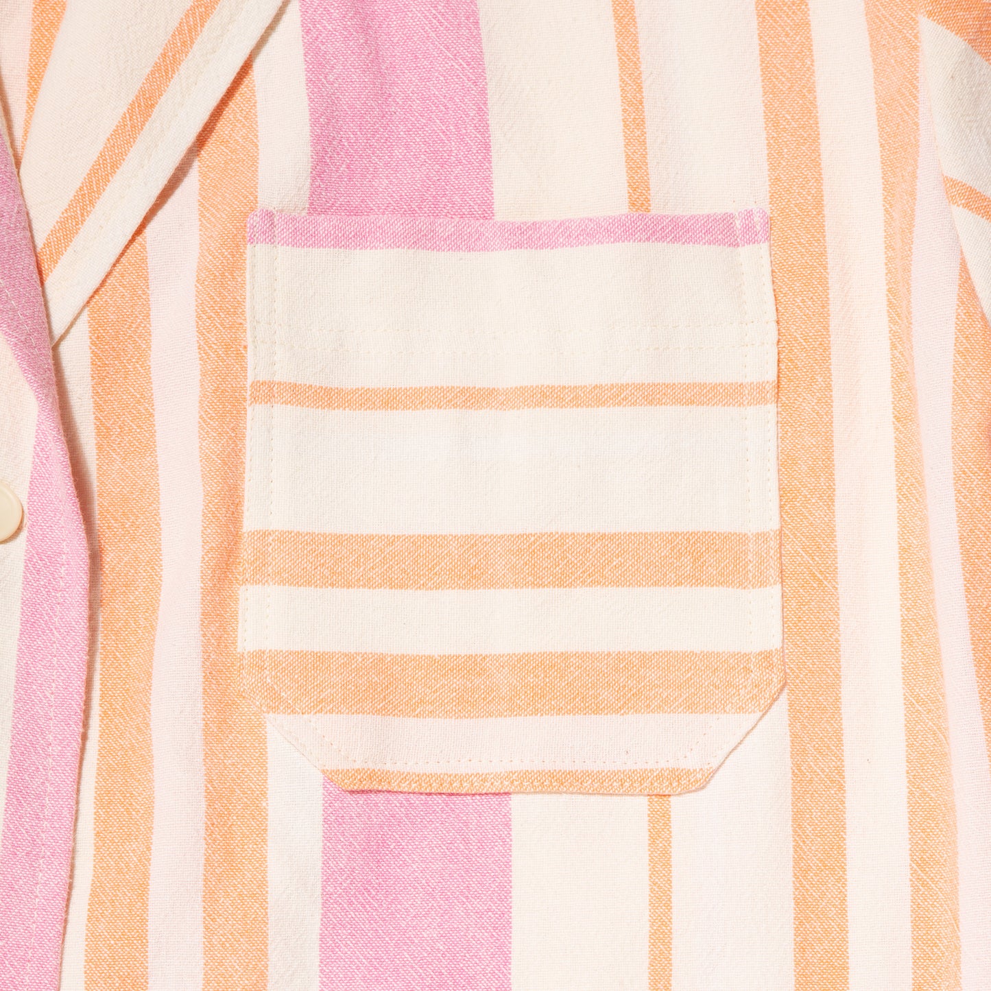 Espérou Shirt-Jacket — Orange-pink stripes