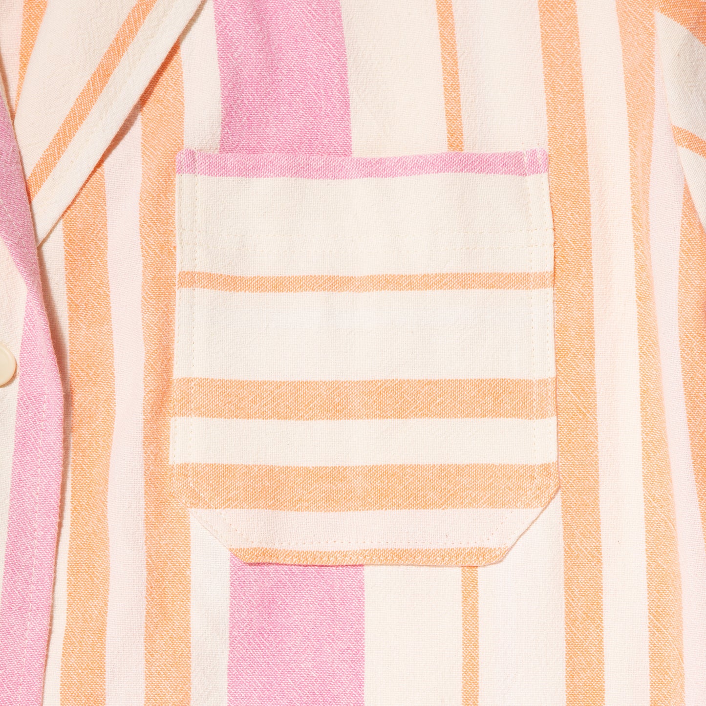 Espérou Shirt-Jacket ~ Orange-pink stripes